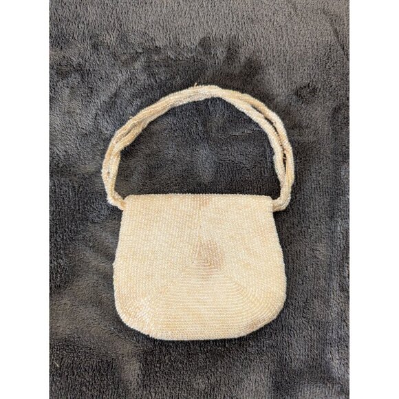 Vintage‎ Midcentury Richere Bag by Walborg Japan Mini Cream Beaded Handbag - Picture 9 of 11